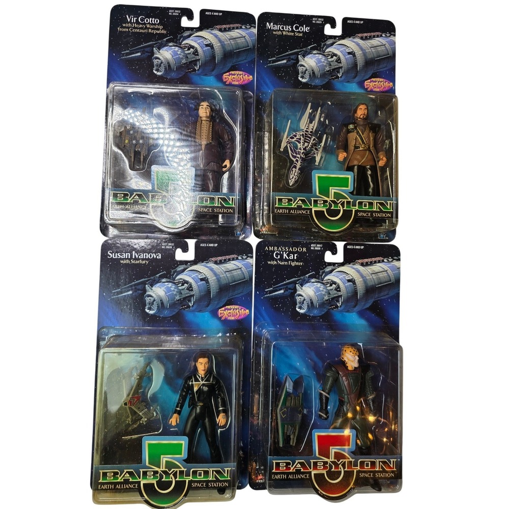Babylon 5 Action Figure Lot of 4 G'Kar Ivanova Vir Marcus Previews 1997 C2